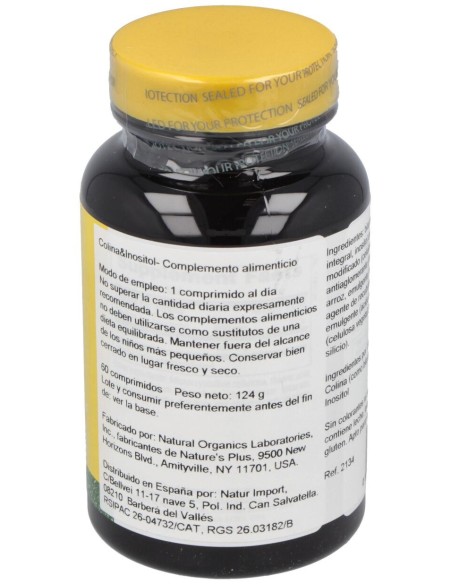 Naturesplus Colina %26 Inositol 500Mg 60Comp