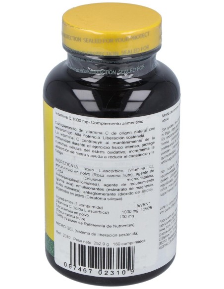 Vit. C 1000Mg.Con Escaramujo 180Comp.