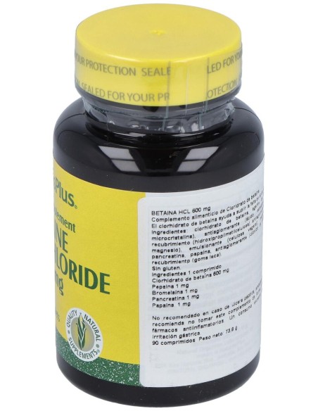 Naturesplus Betaina Hcl 600Mg 90Comp