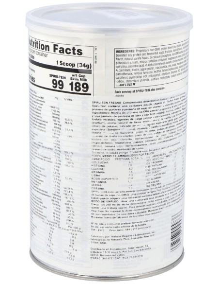 Nature'S Plus Spiru-Tein Fresa 544G