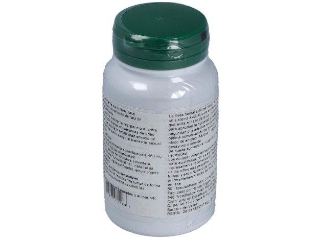 Ashwaganda Raiz 450Mg. 60Cap. Herbal Actives