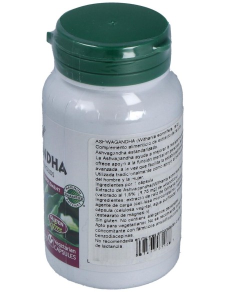 Ashwaganda Raiz 450Mg. 60Cap. Herbal Actives