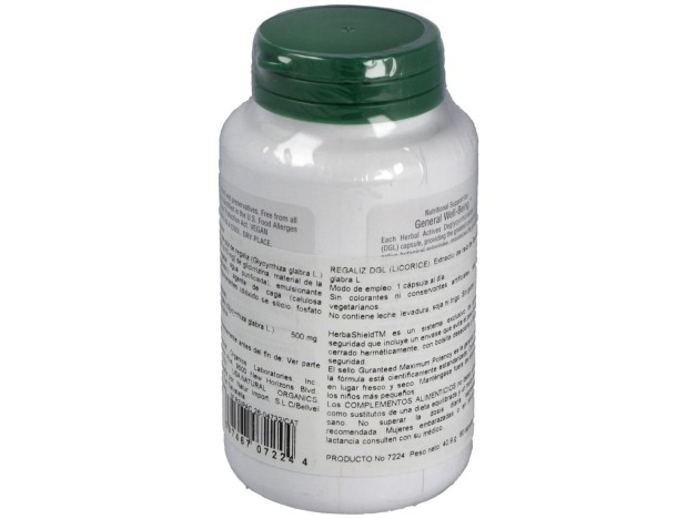 Licorice (Dgl) Regaliz500Mg. 60Cap. Herbal Actives