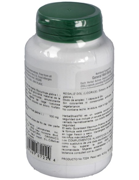 Licorice (Dgl) Regaliz500Mg. 60Cap. Herbal Actives