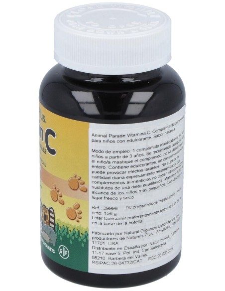 Animal Parade Vit.C 90 Comprimidos Masticables