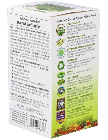 Garden Source Of Life Levadura De Arroz Rojo 60Cap