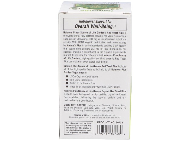 Garden Source Of Life Levadura De Arroz Rojo 60Cap