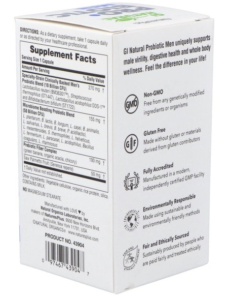 Naturesplus Gi Natural Probiotic Men 30Caps