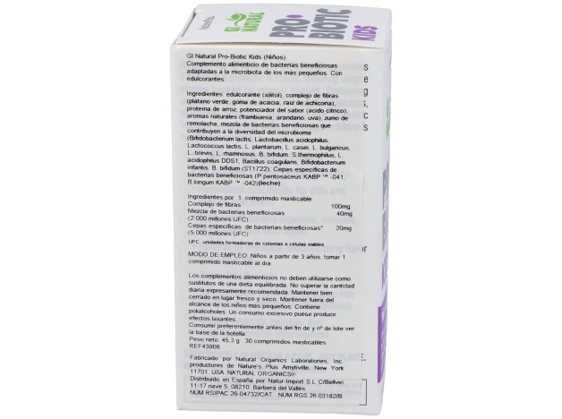 Nature'S Plusgi Natural Pro Biotic Niños 30Comp