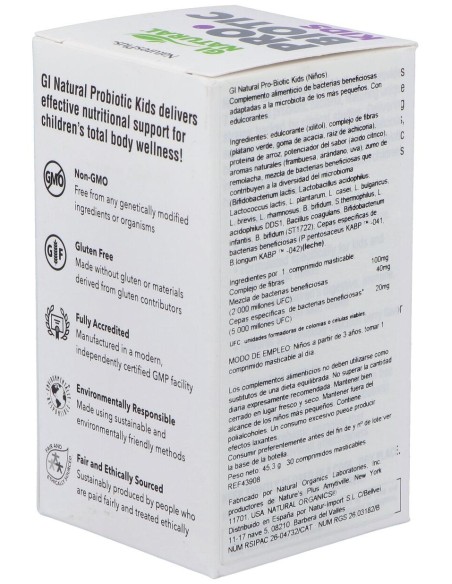 Nature'S Plusgi Natural Pro Biotic Niños 30Comp
