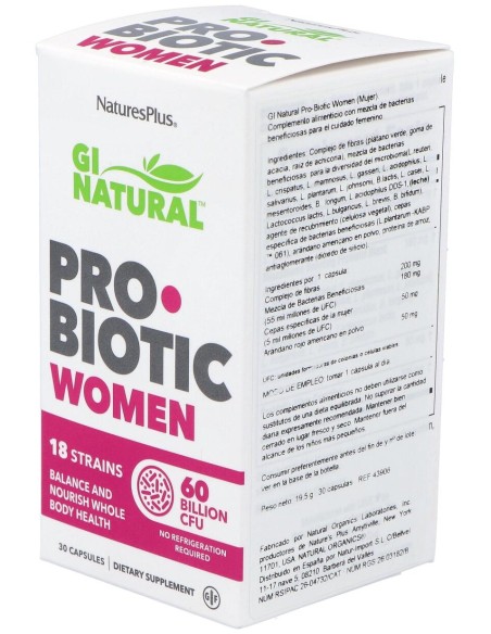 Naturesplus Gi Natural Probiotic Mujer 30Caps