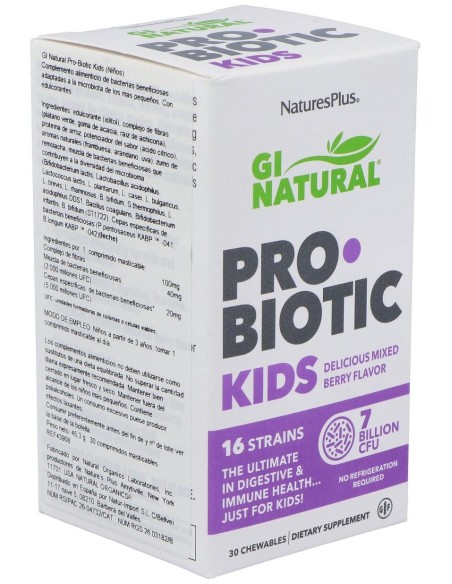 Nature'S Plusgi Natural Pro Biotic Niños 30Comp