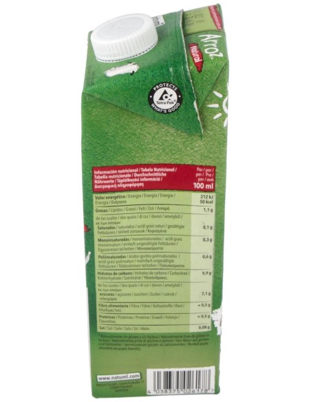 Bebida Vegetal De Arroz 1Lt 6Uds. Bio Sg Vegan S/A