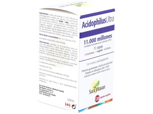 Sura Vitasan Acidophilus Ultra 120 Cápsulas