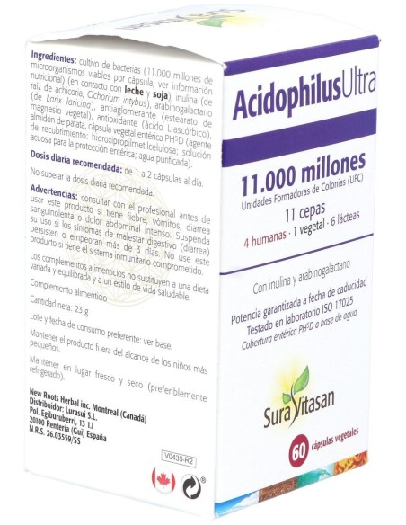 Sura Vitasan Acidophilus Ultra 60 Cápsulas