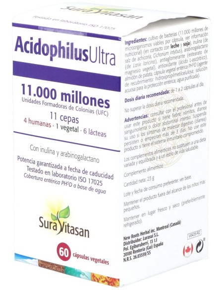 Sura Vitasan Acidophilus Ultra 60 Cápsulas