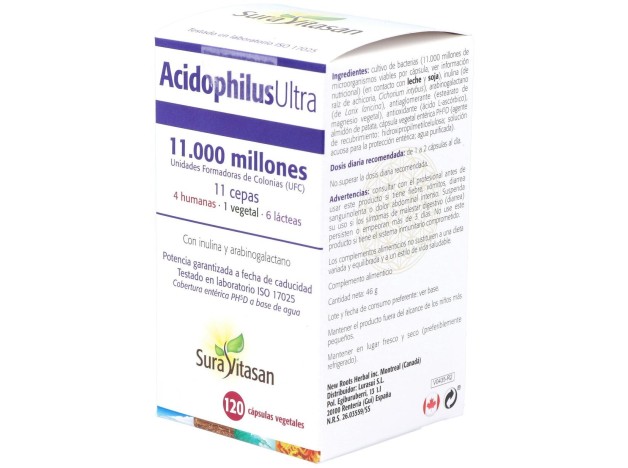 Sura Vitasan Acidophilus Ultra 120 Cápsulas