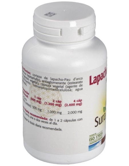 Sura Vitasan Lapacho Pau D'Arco 500Mg 100 Cápsulas