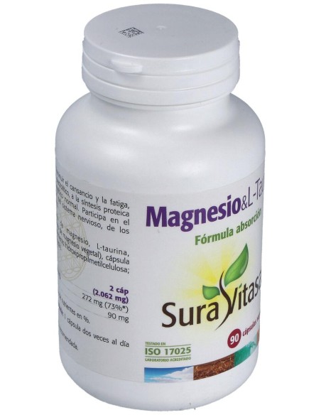 Sura Vitasan Magnesio %26 L-Taurina 90 Cápsulas