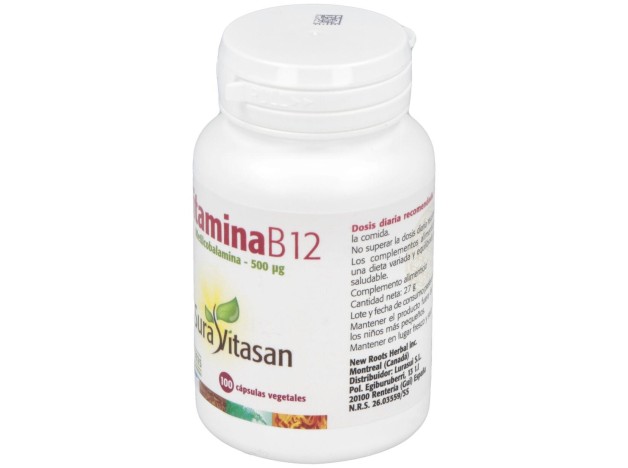 Vitamina B12 (Metilcobalamina) 500Mcg. 100Cap.