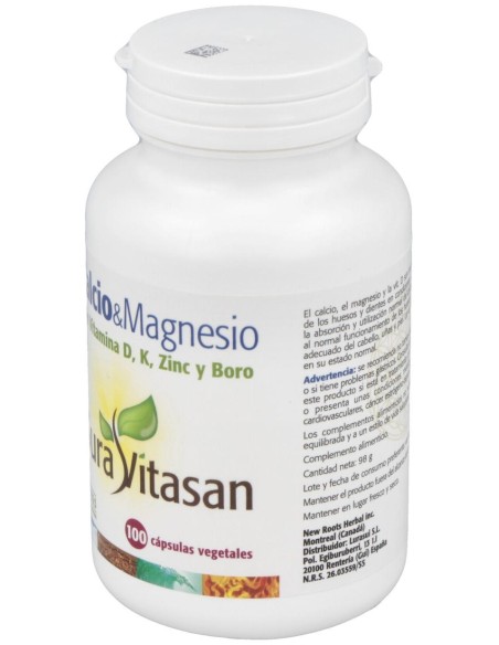 Sura Vitasan Calcio %26 Magnesio + D + K + Zinc + Boro 100Cáps