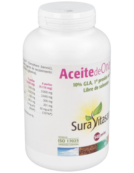 Sura Vitasan Aceite De Onagra 500Mg 540 Perlas