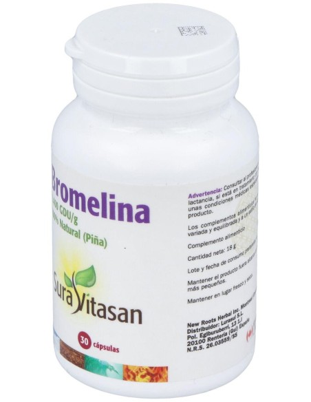 Sura Vitasan Bromelina 2.400 500Mg 30 Cápsulas