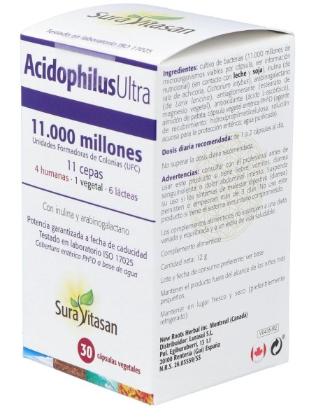Sura Vitasan Acidophilus Ultra 30 Cápsulas