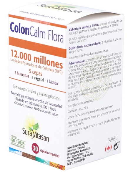 Sura Vitasan Colon-Calm Flora 30 Cápsulas