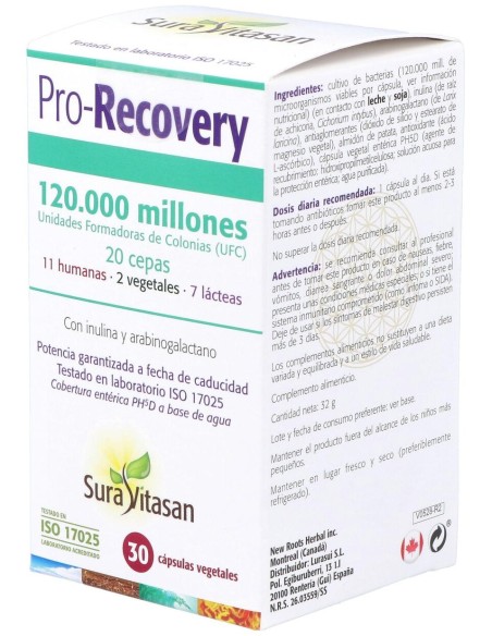 Sura Vitasan Pro-Recovery Vegetales 30Caps