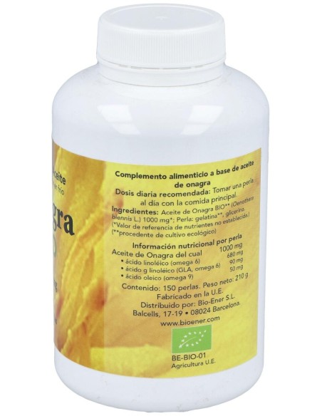 Bioner Aceite De Onagra 1000Mg 150 Perlas