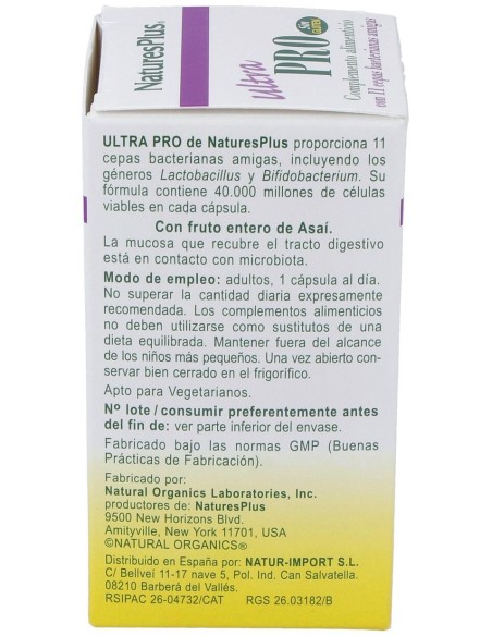 Ultra Pro Probiotico 30Cap.