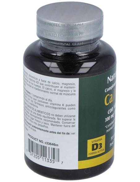 Natures Plus Ca/Mg/D3+K2 30 Comprimidos