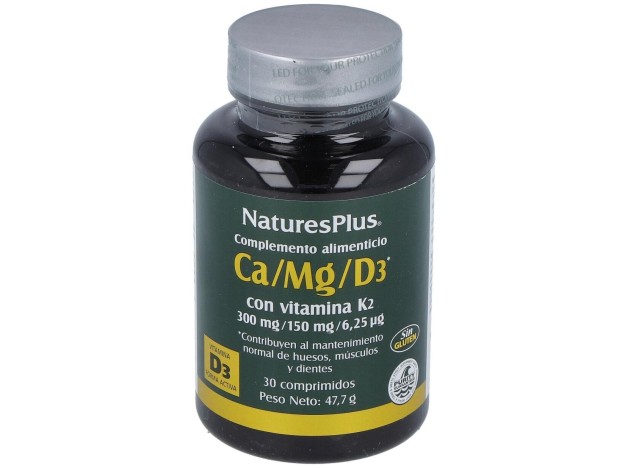 Natures Plus Ca/Mg/D3+K2 30 Comprimidos
