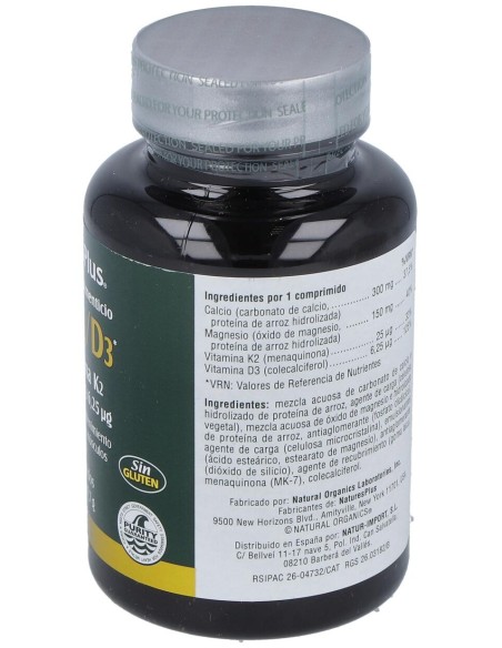 Natures Plus Ca/Mg/D3+K2 30 Comprimidos