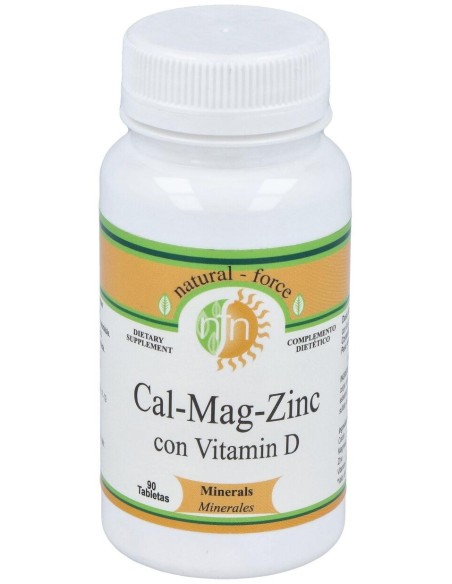 Natural Force Calcium Magnesium Zinc Vitamina D 90Caps