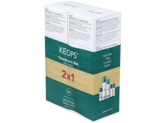 Pack Roc Keops Desodorante Stick Piel Normal, 2...