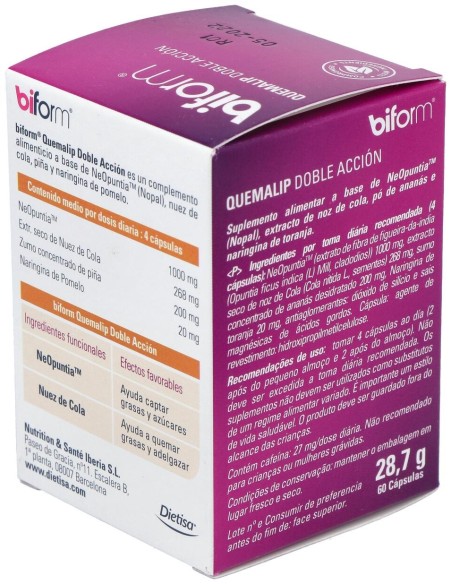 Biform Quemalip Doble Acción 60Cáps