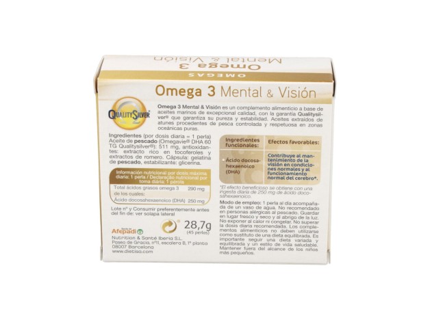 Dietisa Omega 3 Mental %26 Visión 45 Perlas
