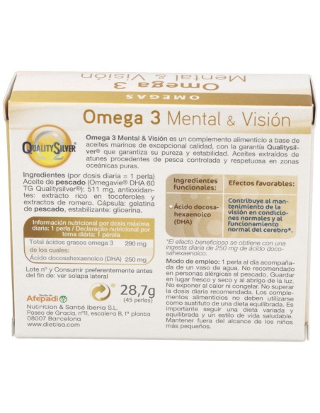Dietisa Omega 3 Mental %26 Visión 45 Perlas