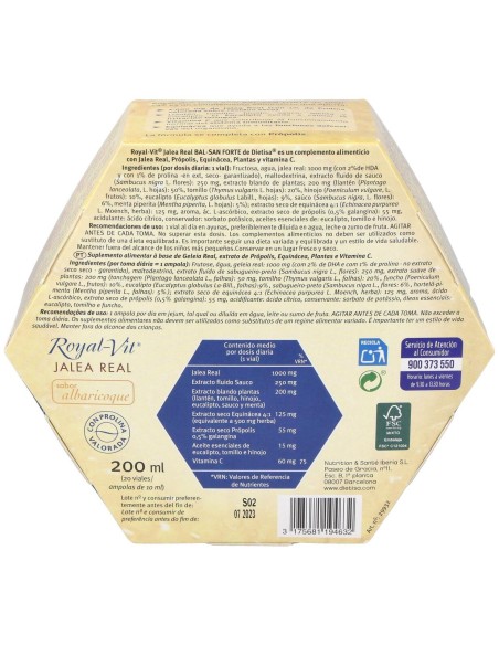 Jalea Real Royal Vit Bal-San Forte +Echina 20Amp