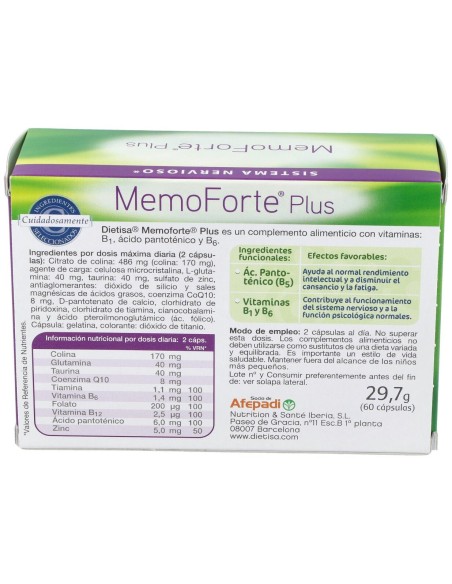 Dietisa Memoforte Plus 60Cap