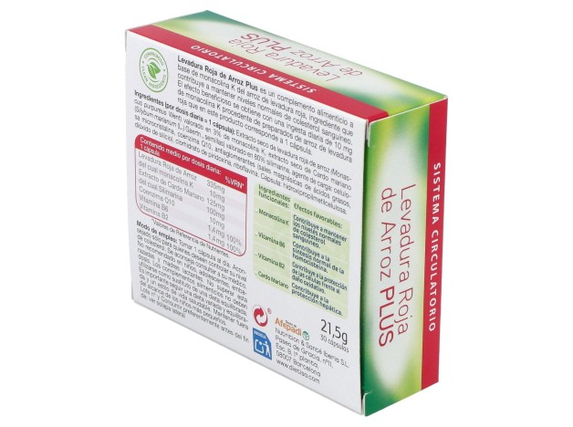 Levadura Roja De Arroz Plus 3% 30Cap.