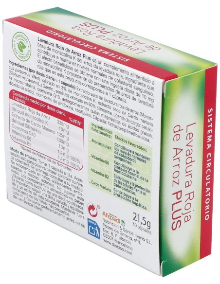 Levadura Roja De Arroz Plus 3% 30Cap.
