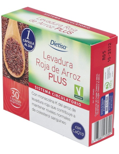 Levadura Roja De Arroz Plus 3% 30Cap.