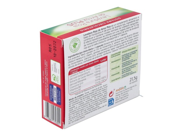 Levadura Roja De Arroz Plus 3% 30Cap.