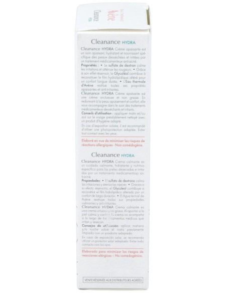 Avène Cleanance Hydra Crema Calmante, 40 Ml