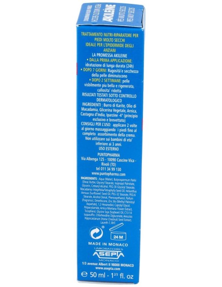Akileïne Crema Nutri-Reparadora Pies Secos, 50 Ml