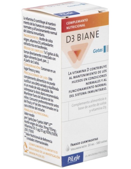 Pileje D3 Biane Gotas, 20 Ml