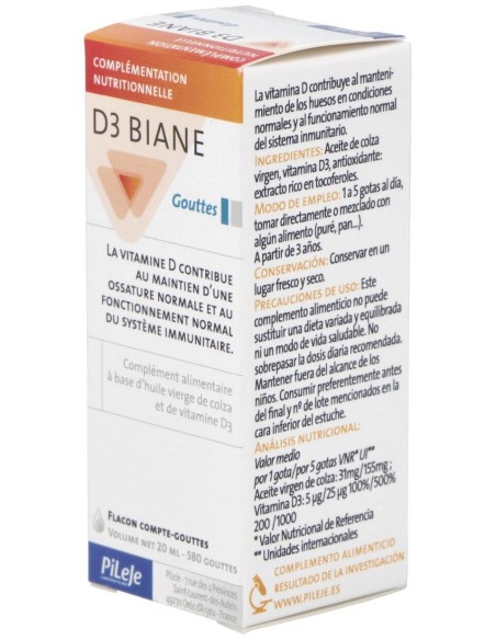 Pileje D3 Biane Gotas, 20 Ml